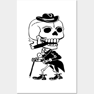 Skeleton Skull Man in Tux Posters and Art